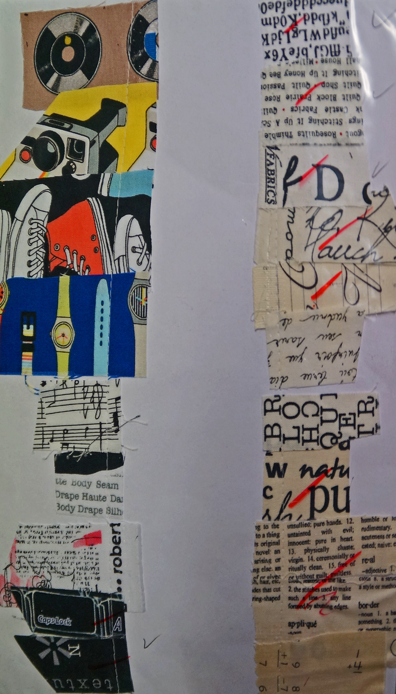Stoffe mit Schriften